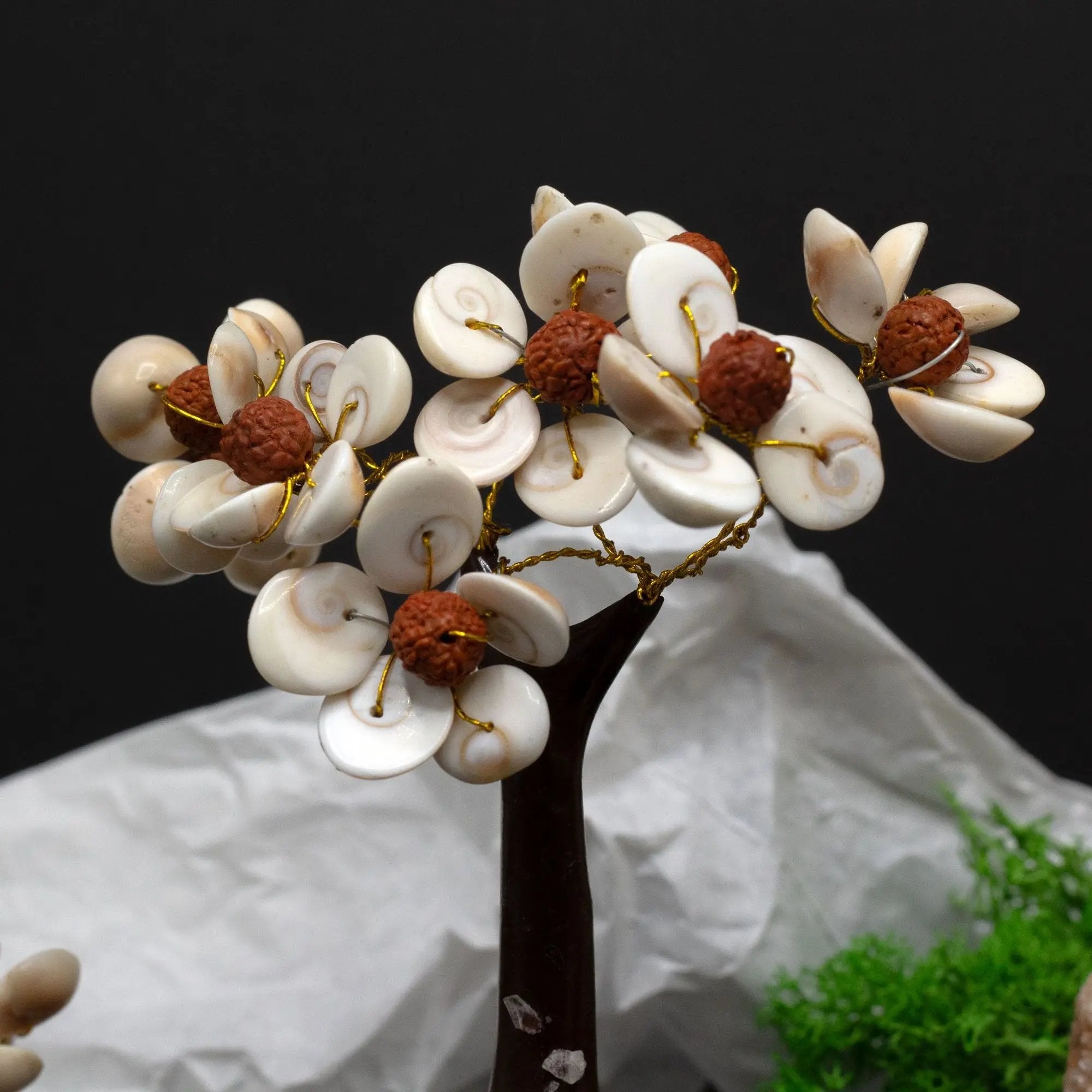 Árvore da Vida Gomati Chakra com Rudraksha - Tamanho Médio (45 pedras)