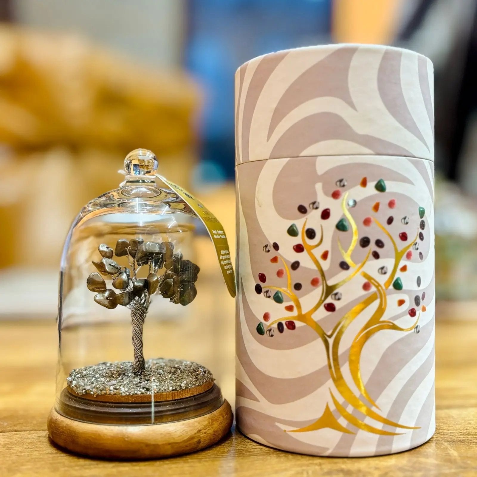 Árvore da Vida – Cúpula de Gemas – Pirite – 30 Pedras Naturais