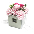 Bouquet de Flores de Sabão em Caixa - Rosas e Cravo