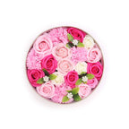 Caixa Redonda - Flores de Sabão - Bênção do Bebé - Rosas