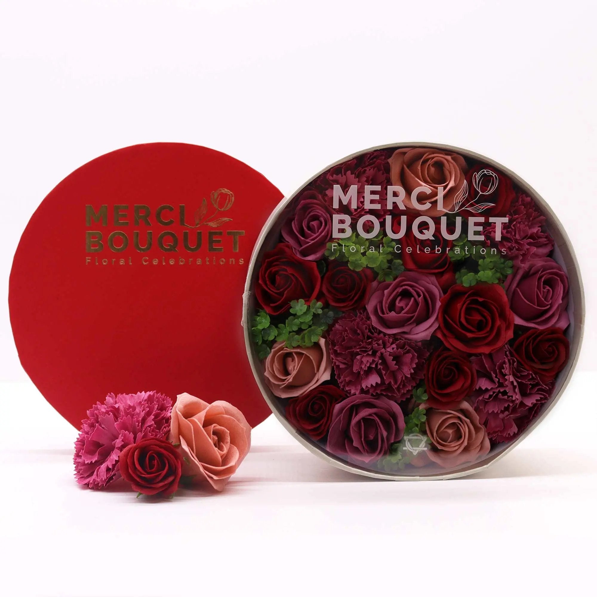 Caixa Redonda - Flores de Sabão - Rosas - Vintage