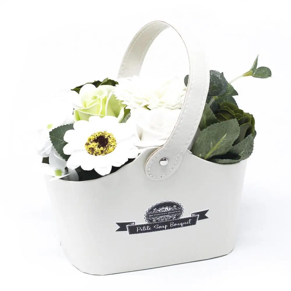 Cesta Bouquet de Flores de Sabão – Pequena – Rosa Pacífico