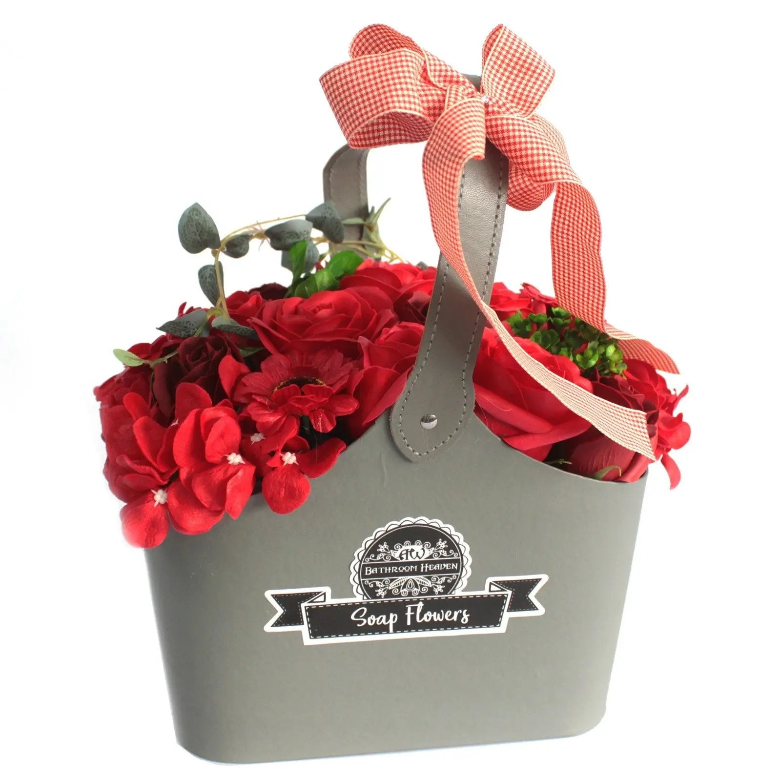 Cesta Bouquet de Flores de Sabão - grande - Vermelho