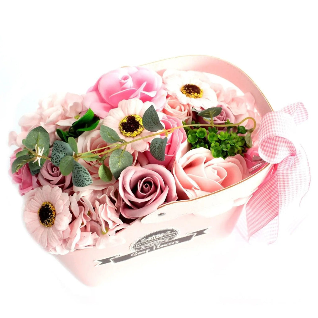 Cesta de Flores de Sabão – Rosa