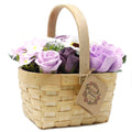 Cesta de Vime Bouquet de Flores de Sabão - Lilás - Grande