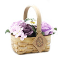 Cesta de Vime Bouquet de Flores de Sabão - Lilás - Médio