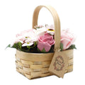Cesta de Vime Bouquet de Flores de Sabão - Rosa - Médio