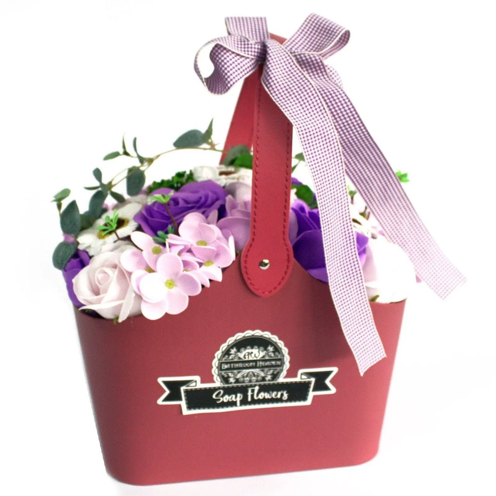 Cesta de flores de sabão - grande - Lilás