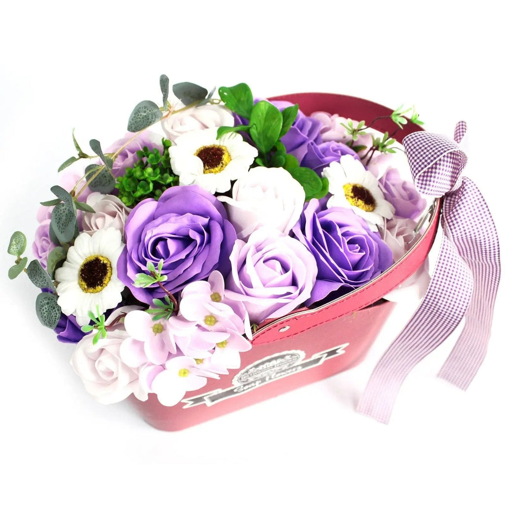 Cesta de flores de sabão - grande - Lilás