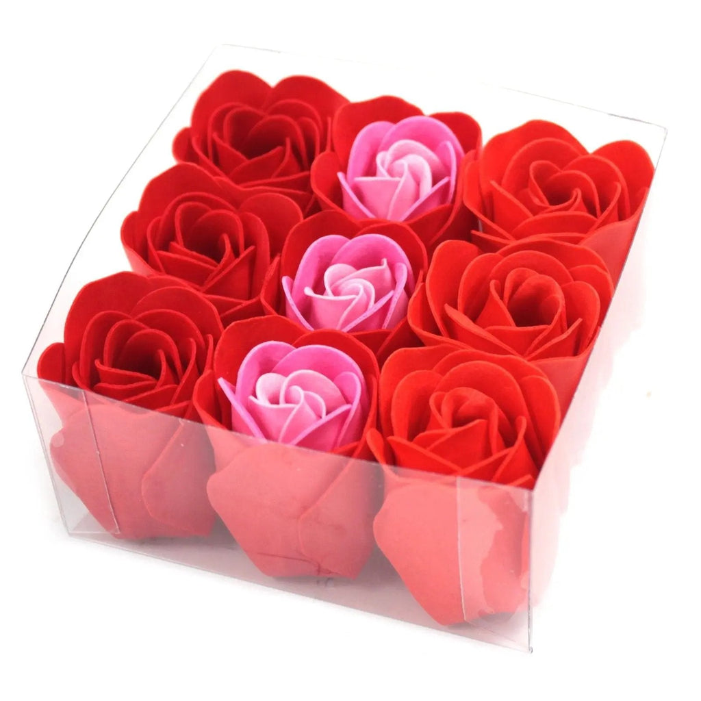 Set de 9 flores de sabão - Rosas vermelhas
