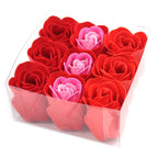 Set de 9 flores de sabão - Rosas vermelhas
