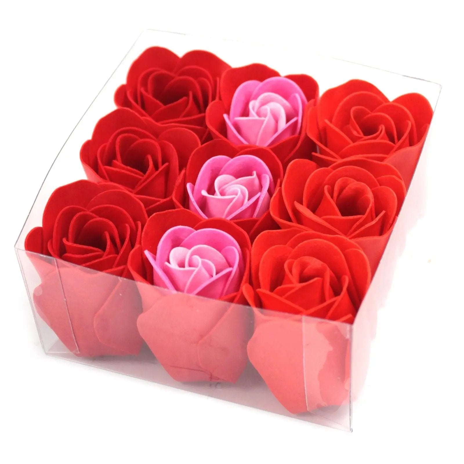Set de 9 flores de sabão - Rosas vermelhas