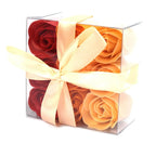 Set de 9 flores de sabão em caixa - rosas pêssego