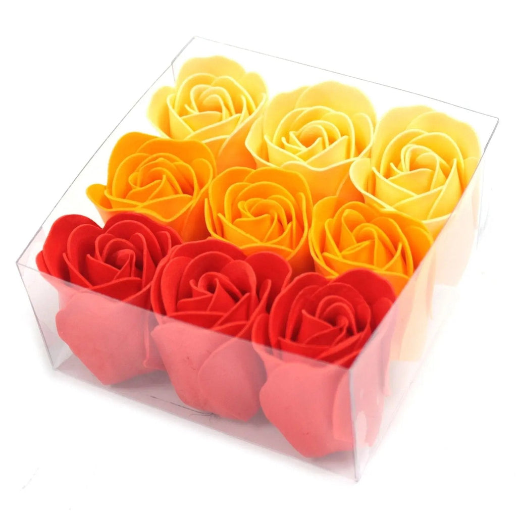 Set de 9 flores de sabão em caixa - rosas pêssego