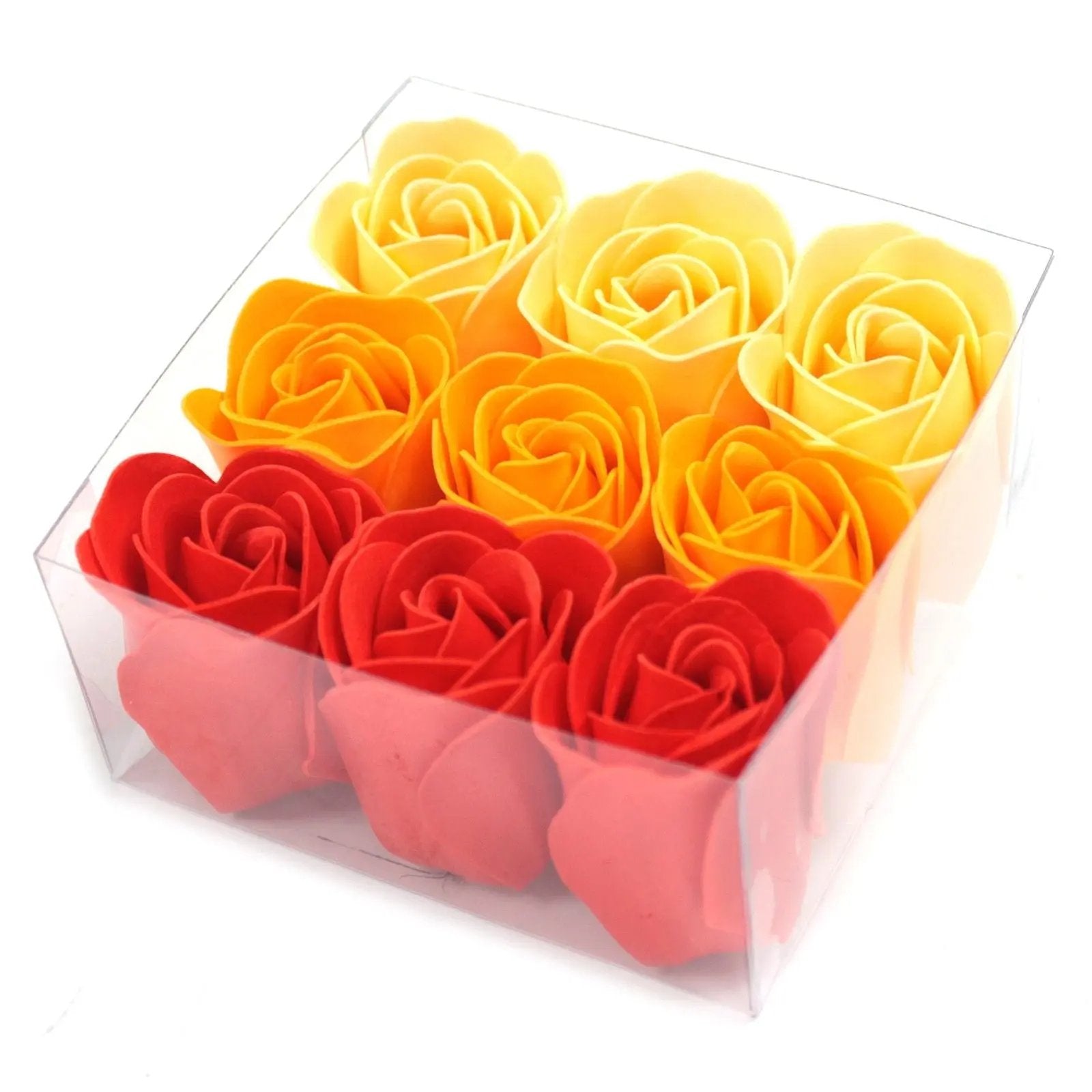 Set de 9 flores de sabão em caixa - rosas pêssego