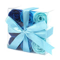 Set de 9 flores de sabão - rosas azuis