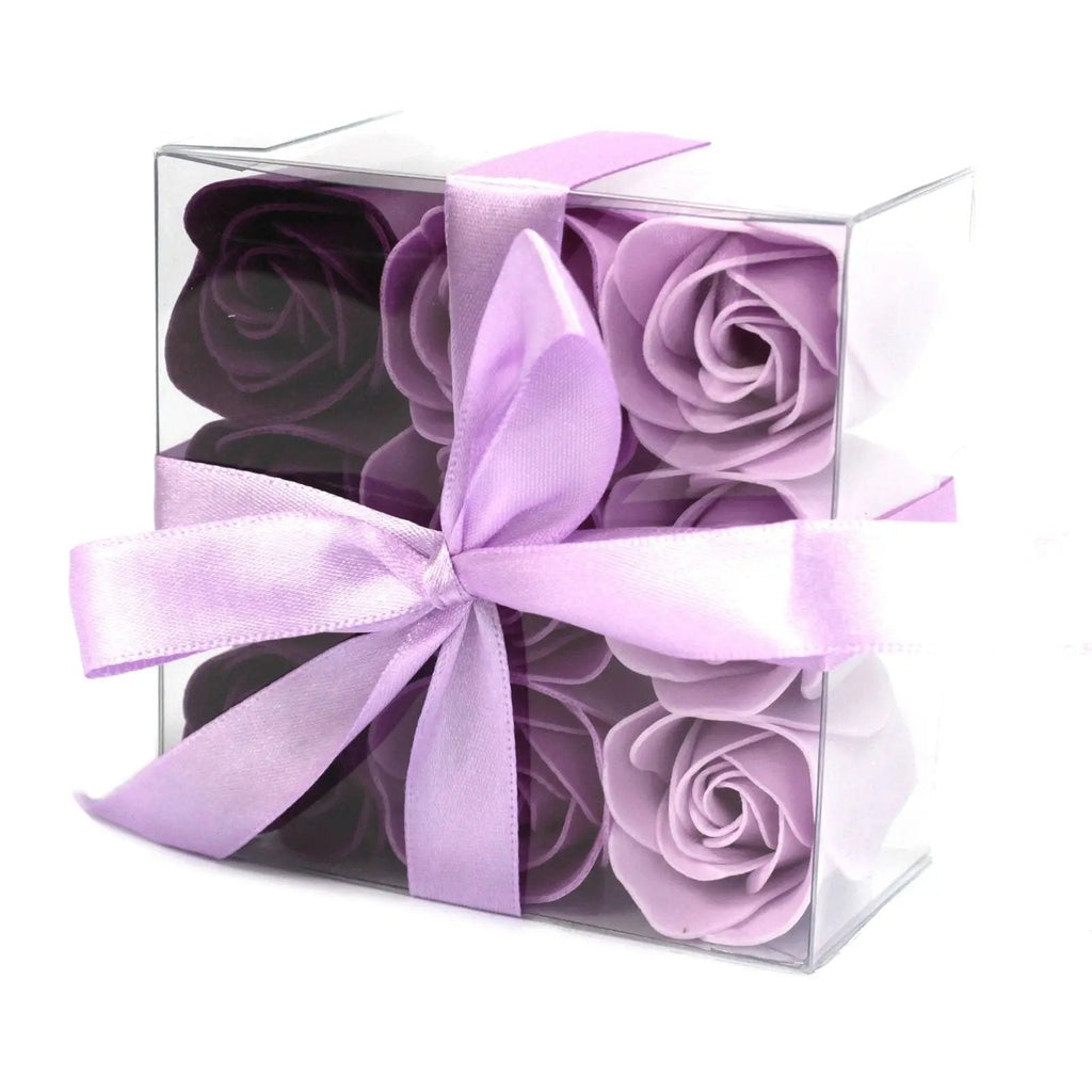 Set de 9 Flores de sabão - rosas lavanda