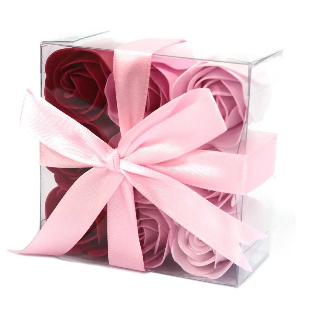 Set de 9 flores de sabão - rosas rosa