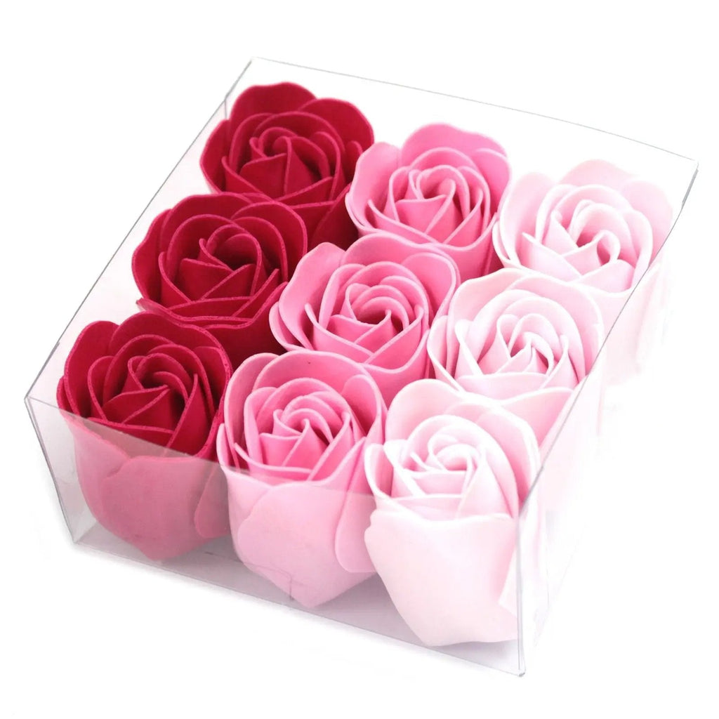 Set de 9 flores de sabão - rosas rosa