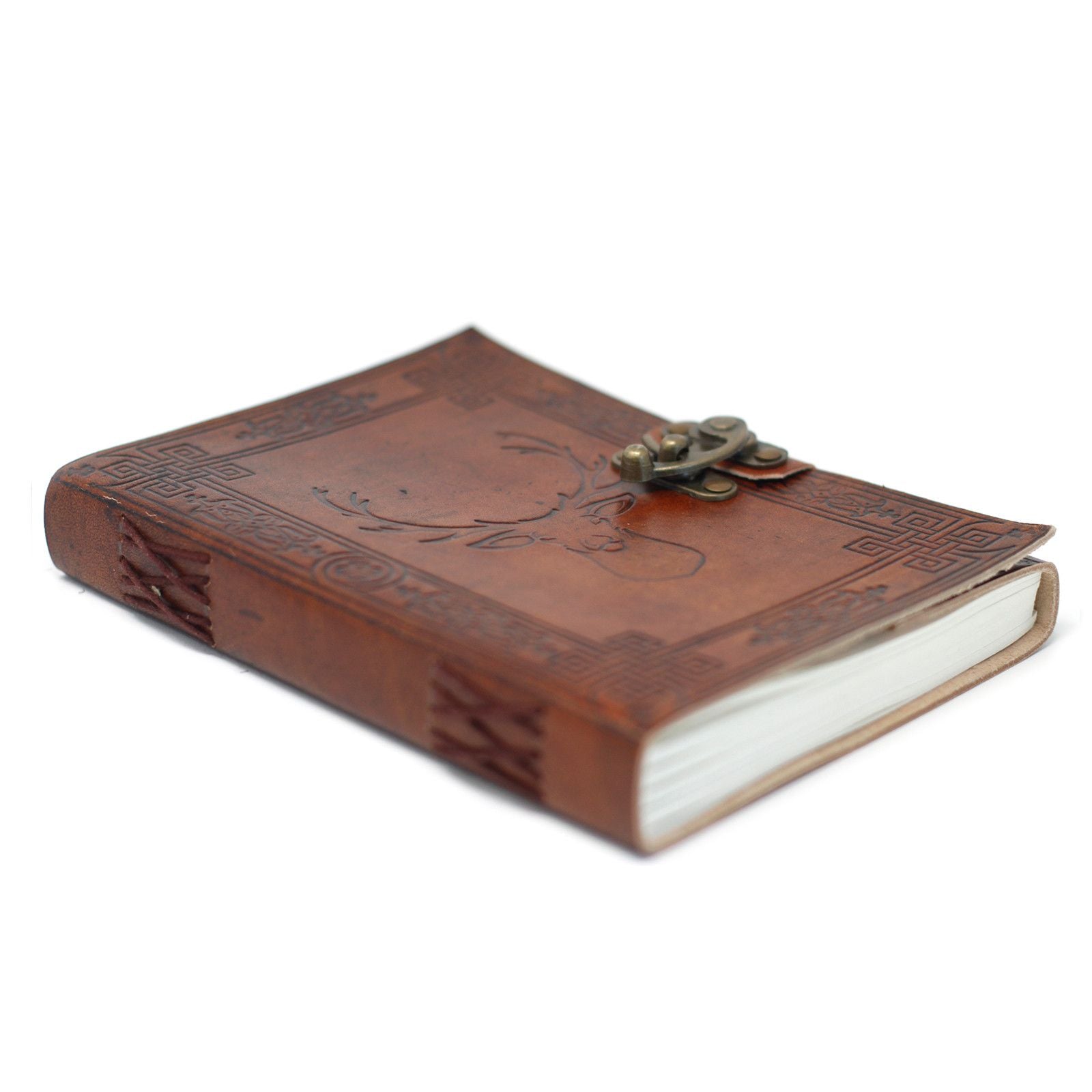 Caderno de Couro Cervo - Diário Vintage 20x15cm