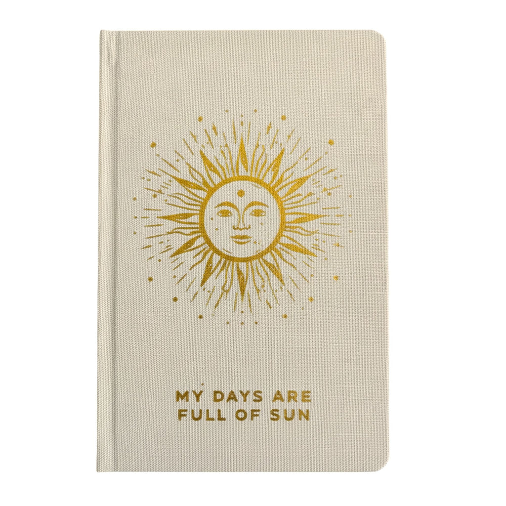 Diário de Gratidão Marfim com Rebordo Dourado - 120 páginas - Os Meus Dias Estão Cheios de Sol