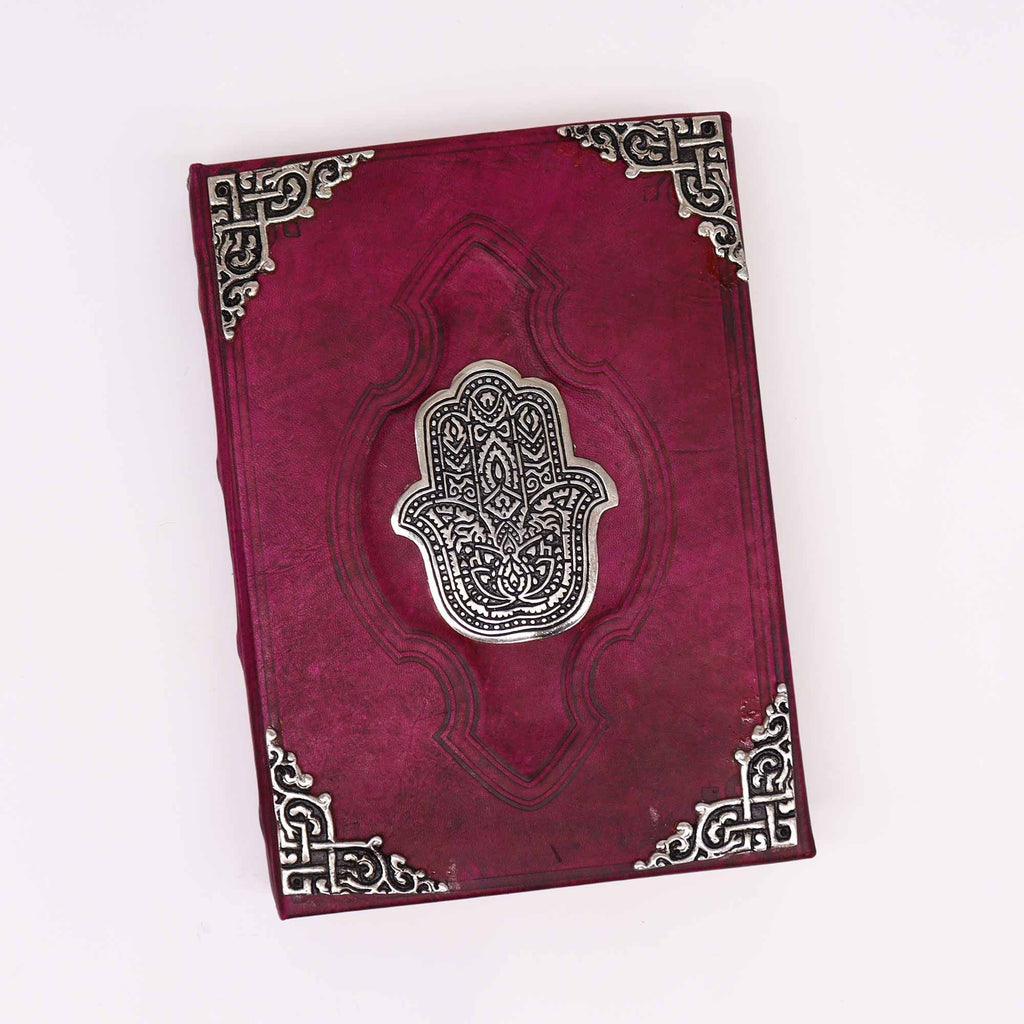 Livro Bronzeado Vermelho - Decoração Hamsa em Relevo