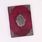 Livro Bronzeado Vermelho - Decoração Hamsa em Relevo