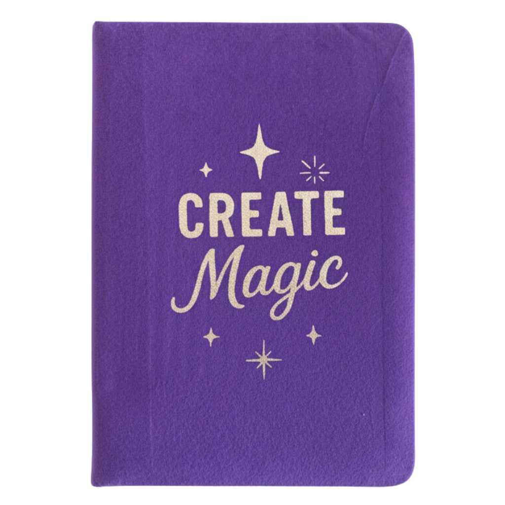 Caderno de Veludo Roxo - 80 páginas - Cria Magia