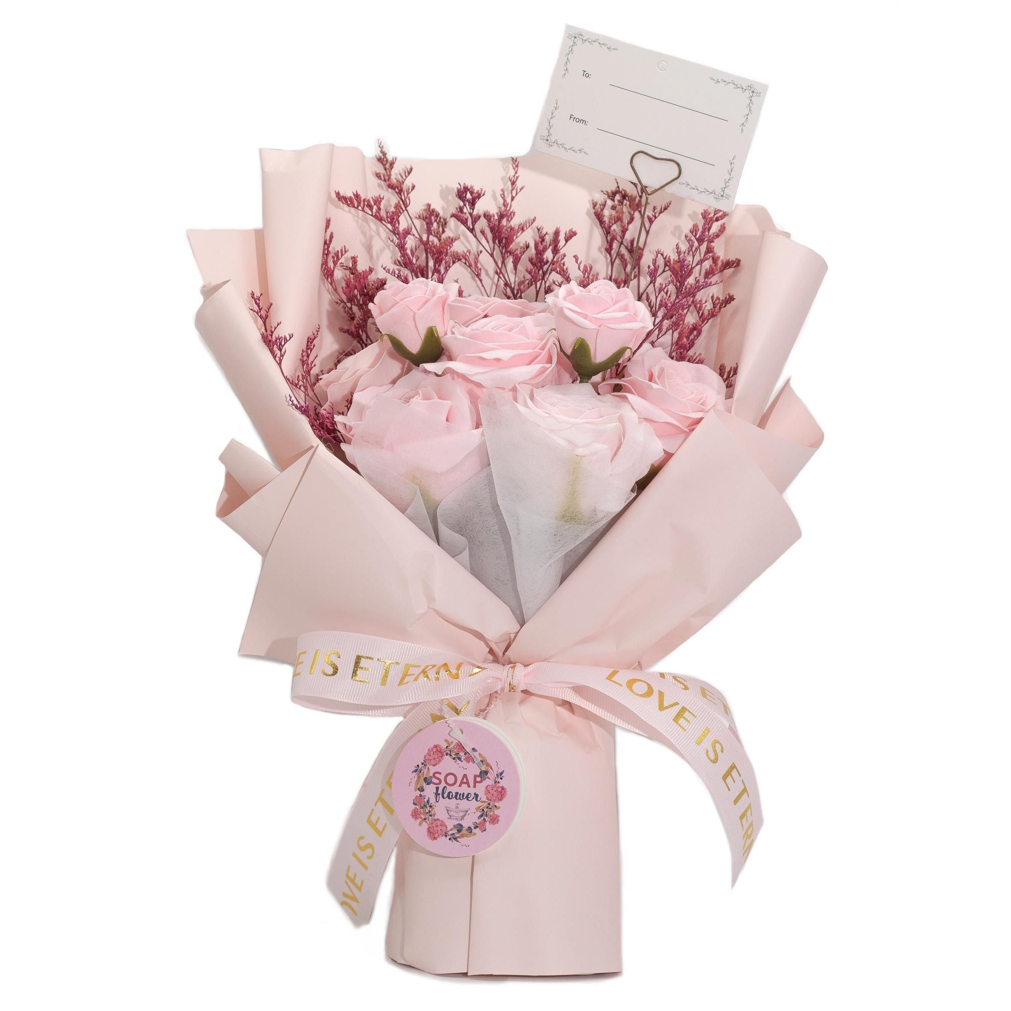 Ramo Grande de Rosas Cor-de-Rosa - O Amor é Eterno