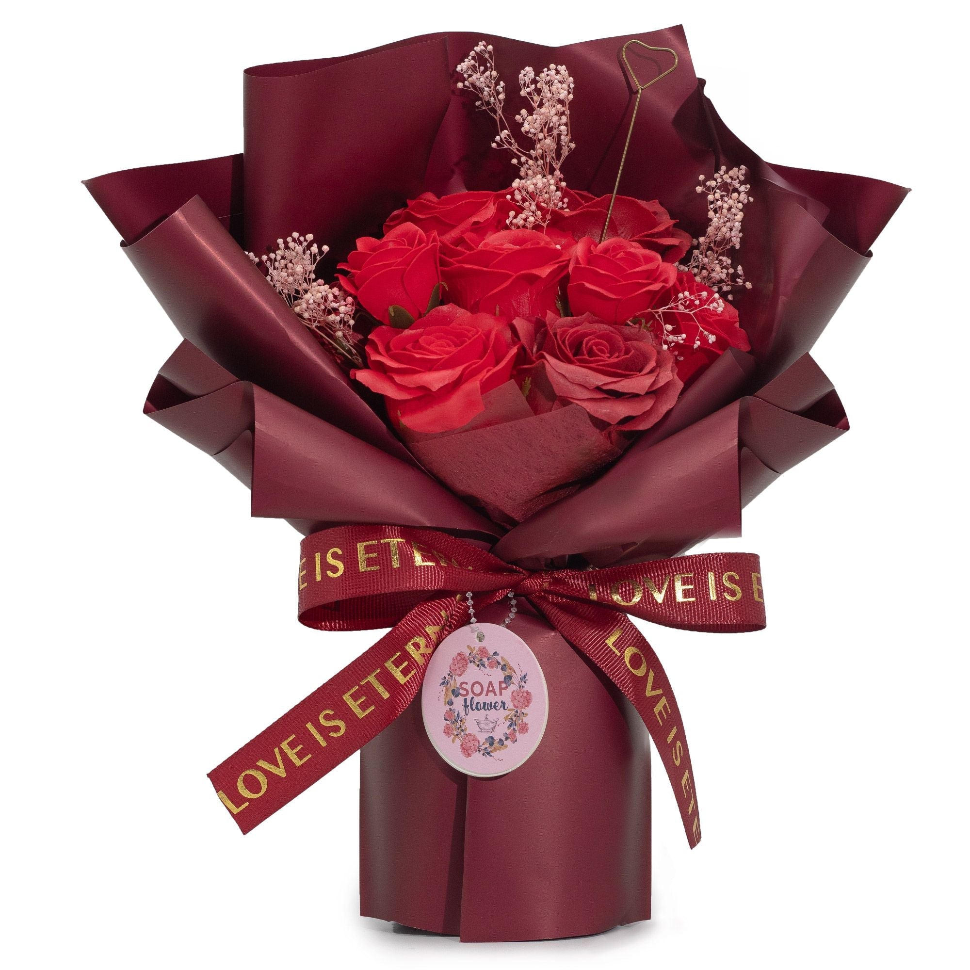 Ramo Grande de Rosas Vermelhas - O Amor é Eterno - Cartão de Presente