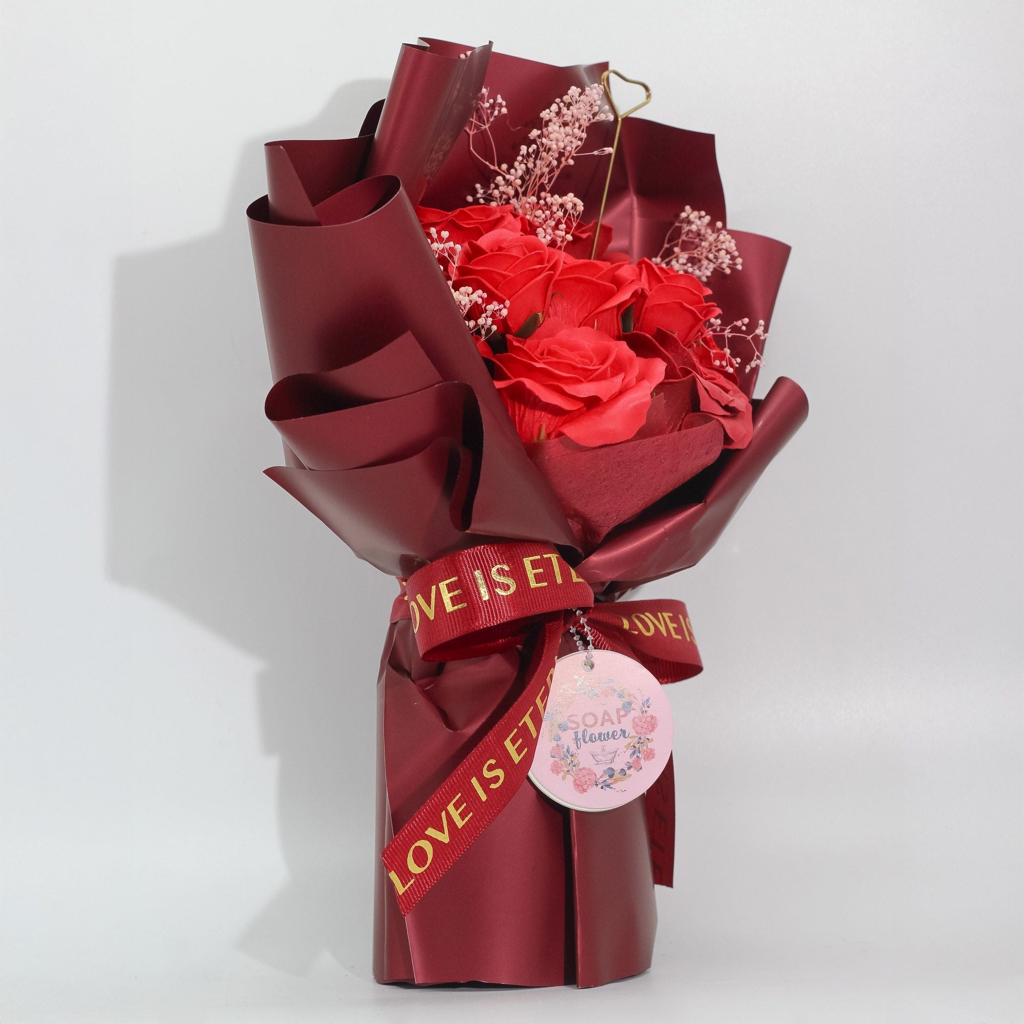 Ramo Grande de Rosas Vermelhas - O Amor é Eterno - Cartão de Presente
