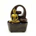 Fonte de Água de Interior - Buda Dourado e Cascata 21.5cm