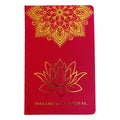 Diário de Bem-Estar Vermelho - 120 páginas - Mandala Dourada e Lótus