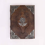 Livro Bronzeado Vermelho - Decoração de Rosas em Relevo