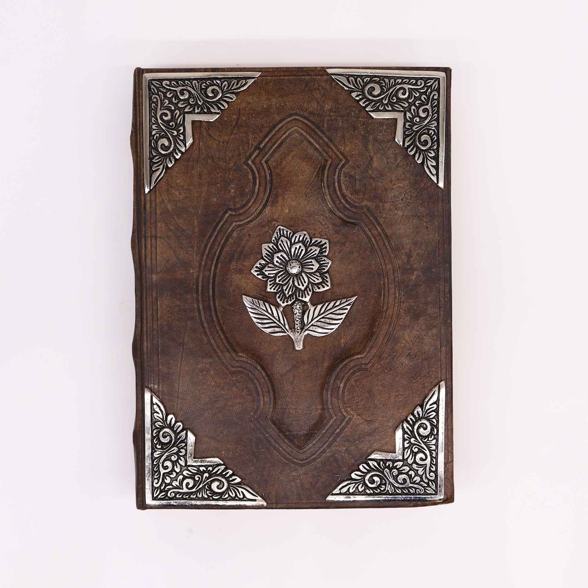 Livro Bronzeado Vermelho - Decoração de Rosas em Relevo