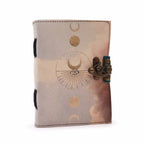 Caderno de Couro Fases da Lua - 12,5x17,5cm