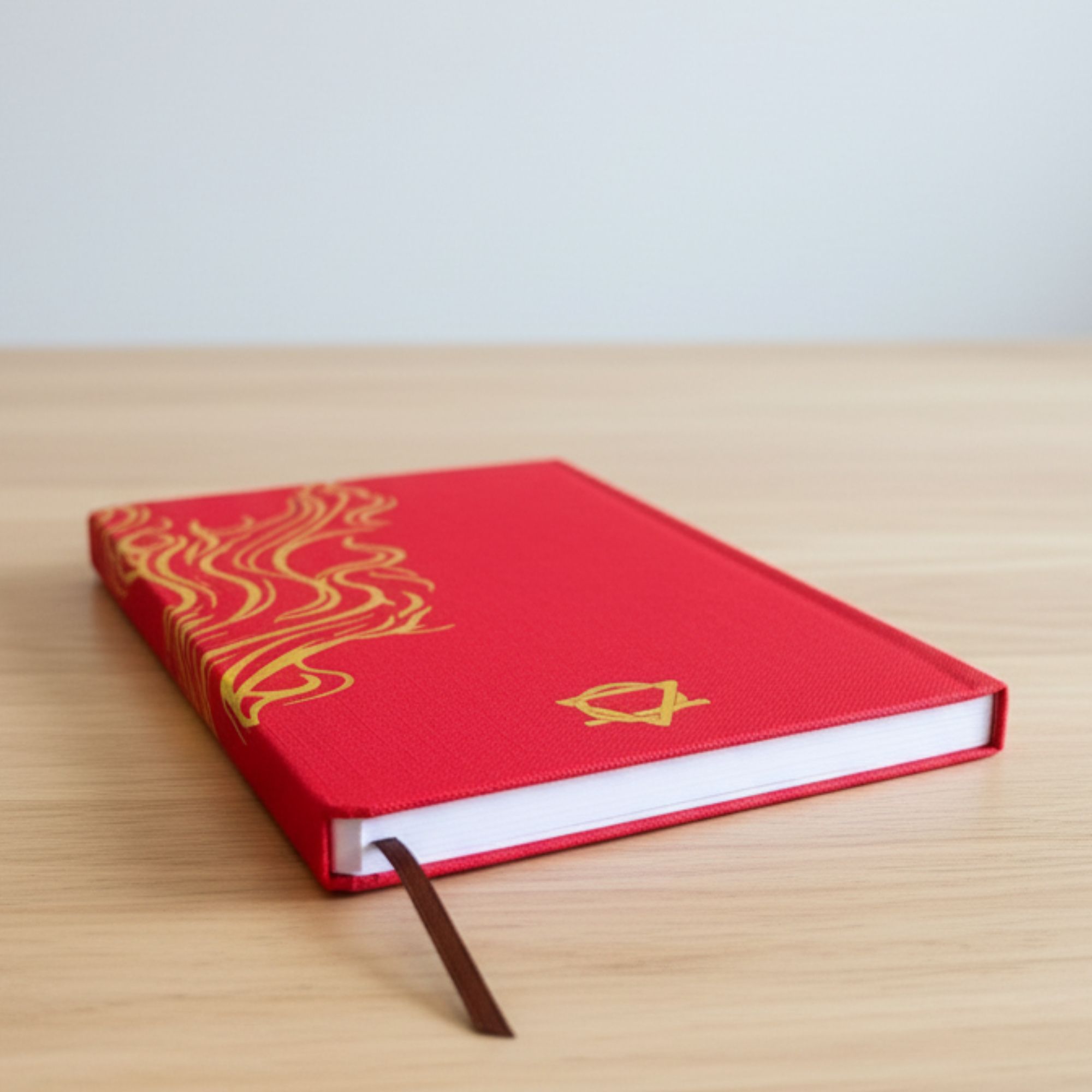 Diário de Bem-Estar Vermelho - 120 páginas - Mandala Dourada e Lótus