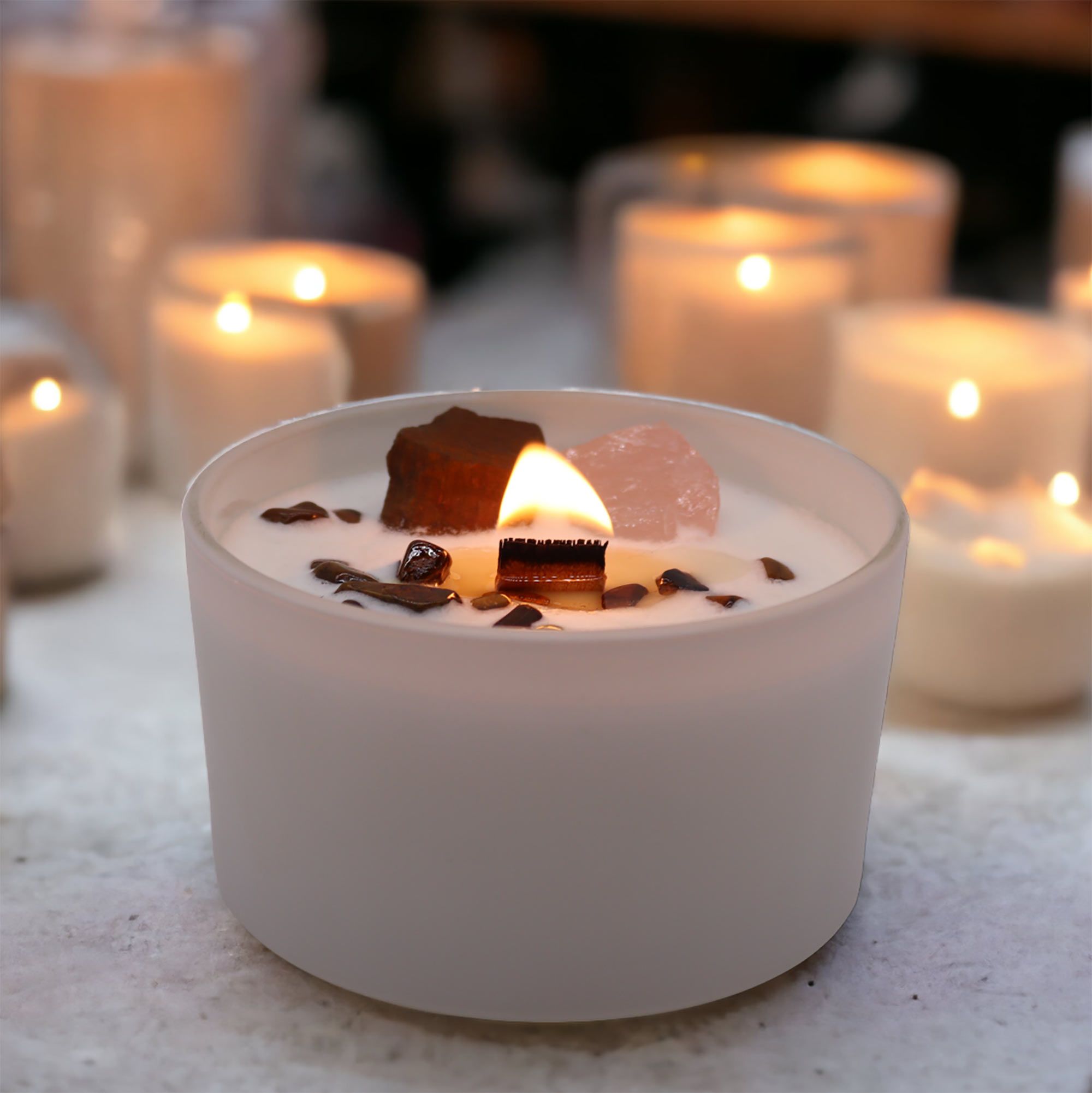 Vela de Cristal de Chakra - Chakra Sagrado