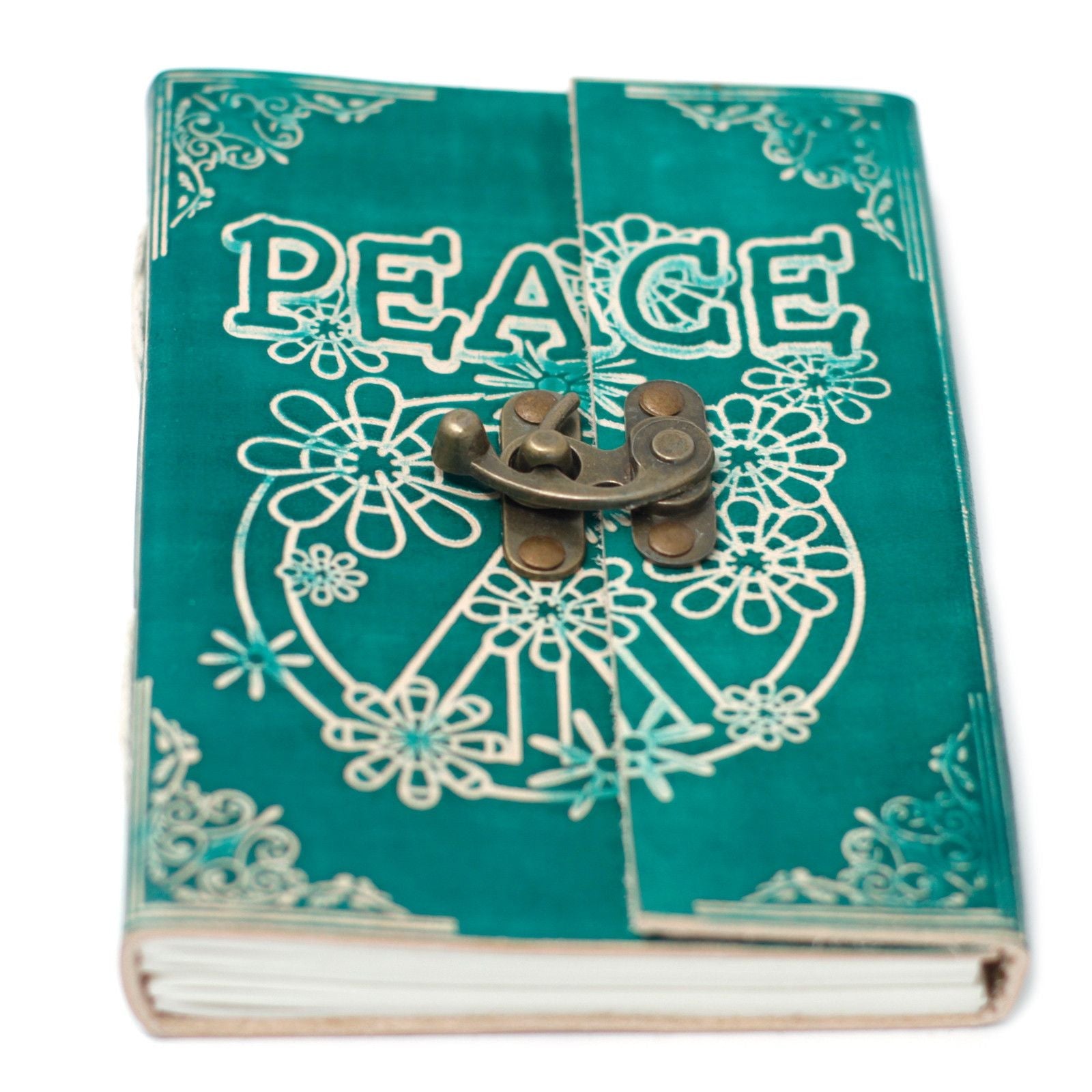 Caderno de Couro Paz - 18x13cm