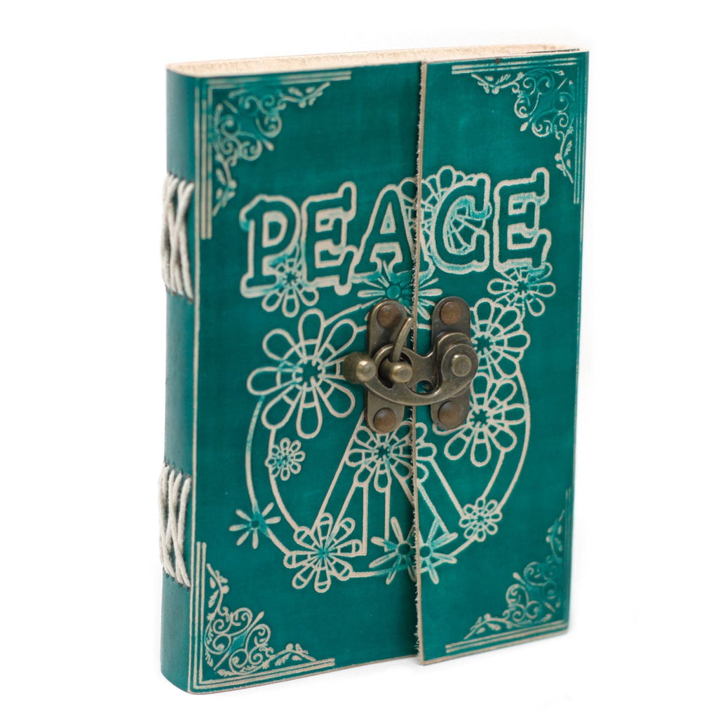 Caderno de Couro Paz - 18x13cm