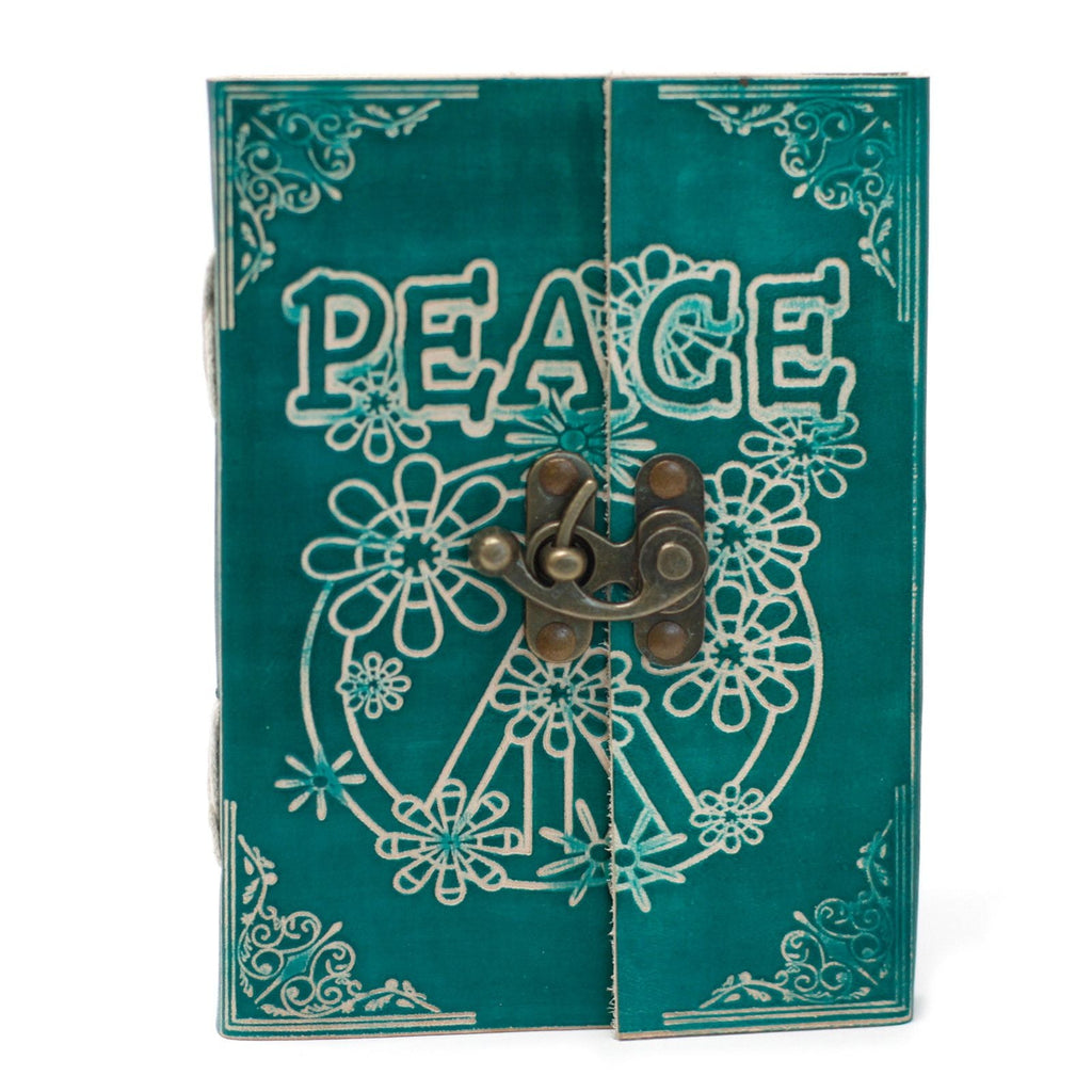 Caderno de Couro Paz - 18x13cm